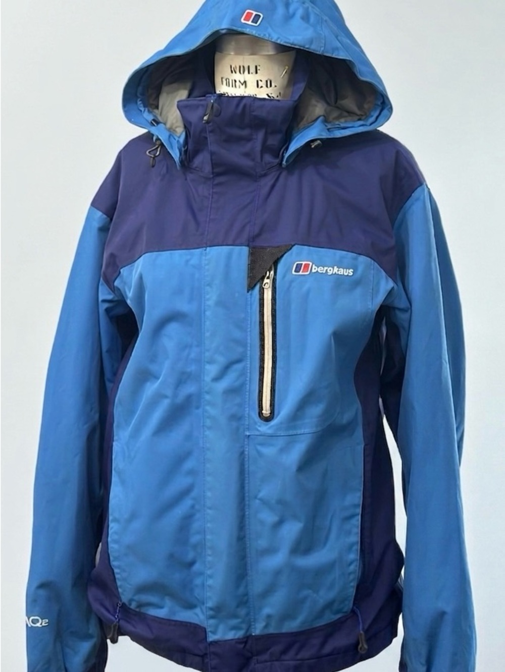 Berghaus AQ2 Jacket Blue Colorblock Retro Gorpcore Windbreaker Size Large